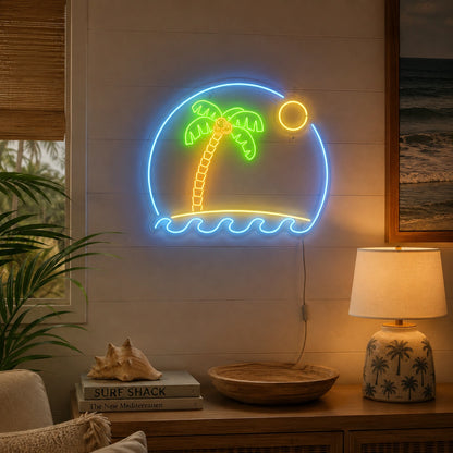 Tropical Palm Beach Neon Sign LED Neon Sign real lifestyle scene