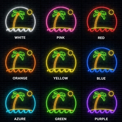 Tropical Palm Beach Neon Sign LED Neon Sign color grid