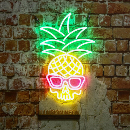 Tropical Pineapple Skull Neon Sign For Unique And Edgy Decor | Shineneon