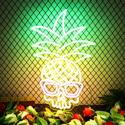 Tropical Pineapple Skull Neon Sign For Unique And Edgy Decor | Shineneon