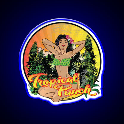 Tropical Punch Strain Art Hemp Inspired Green Leaf Led Neon Sign Rgb Color - LED neon sign view 5