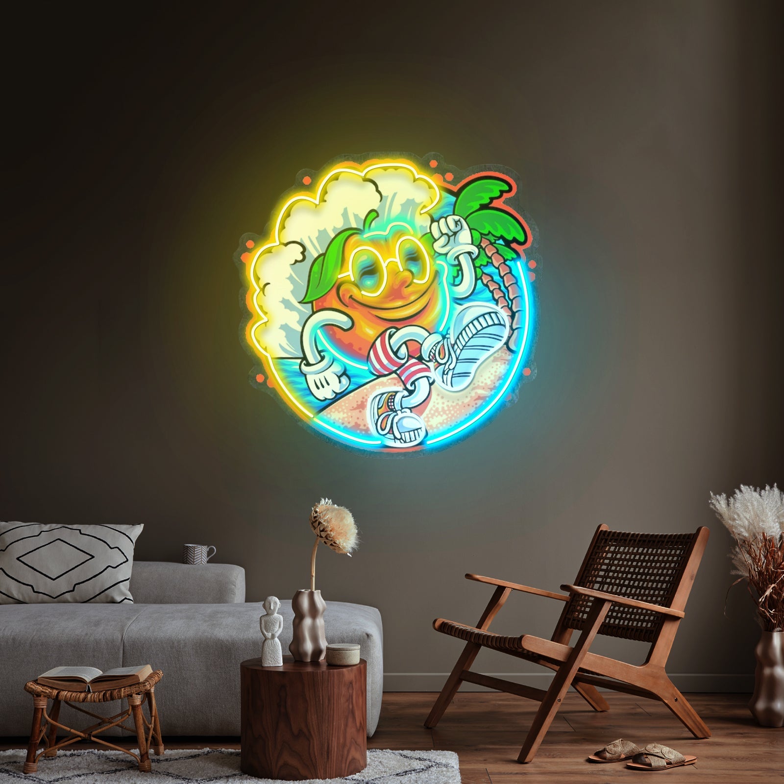 Tropical Sunrise Orange Cartoon Led Neon Sign Light Custom Led Signs - Shineneon