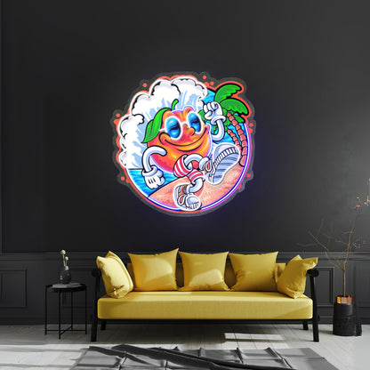 Tropical Sunrise Orange Cartoon Led Neon Sign Light Custom Led Signs