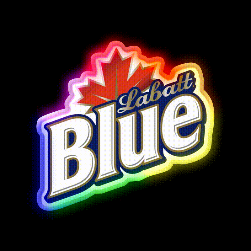 Trout Swims Labatt Brewing Beer Aupstream Beer Bar Decor Led Neon Sign Rgb Color - LED neon sign close-up detail