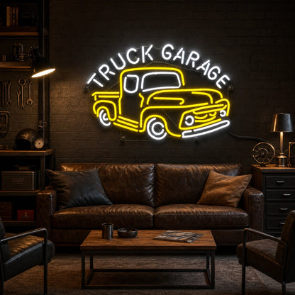 Truck Garage Pickup LED Neon Sign real lifestyle scene