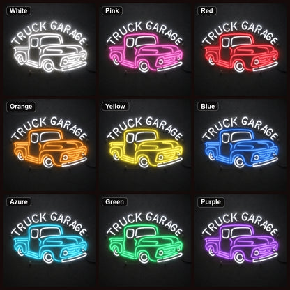 Truck Garage Pickup LED Neon Sign color grid