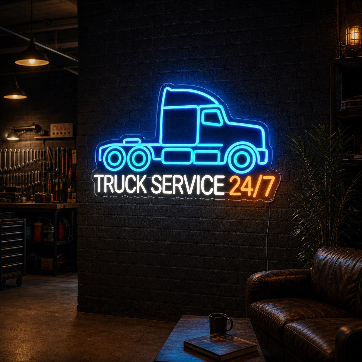 Truck Service 24 7 LED Neon Sign high-converting product image