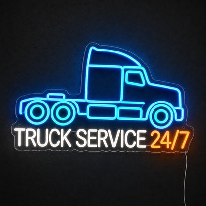 Truck Service 24 7 LED Neon Sign main product image