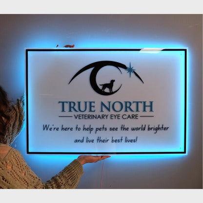 True North Veterinary Eye Care Acrylic Business Logo Sign - Shineneon