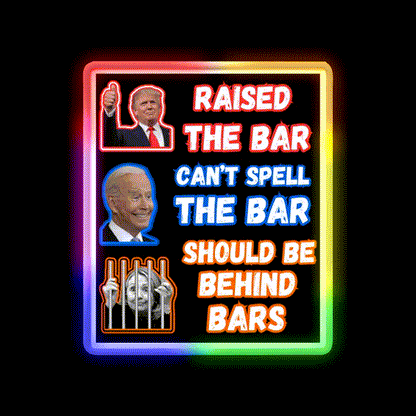 Trump Raised The Bar Man Cave Bar Led Neon Sign