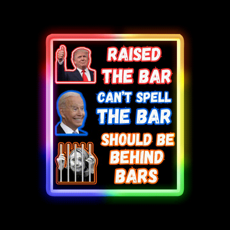 Trump Raised The Bar Man Cave Bar Led Neon Sign