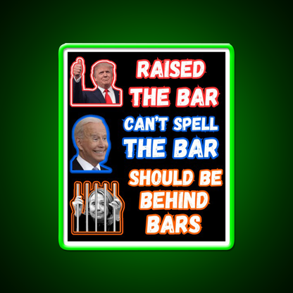 Trump Raised The Bar Man Cave Bar Led Neon Sign
