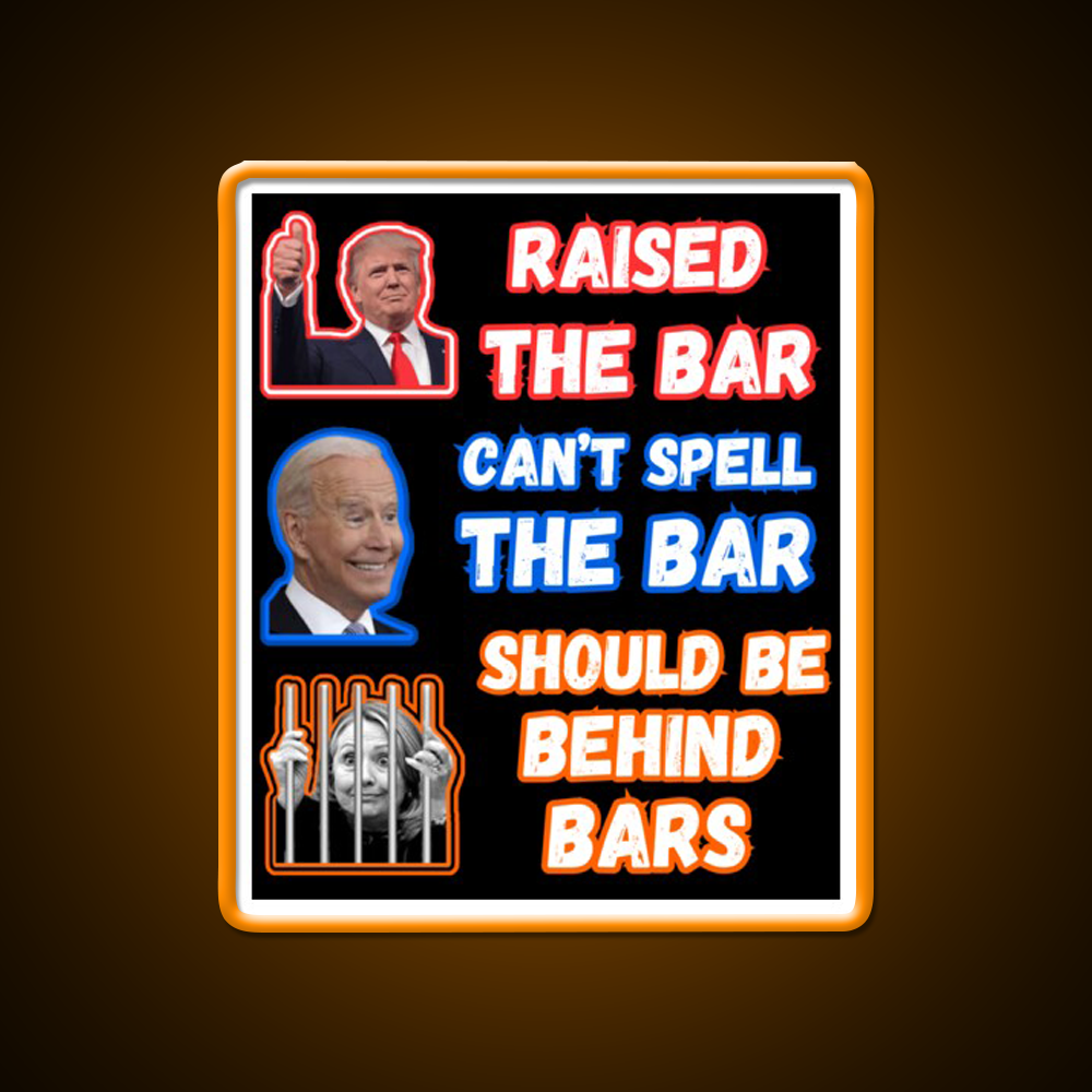 Trump Raised The Bar Man Cave Bar Led Neon Sign