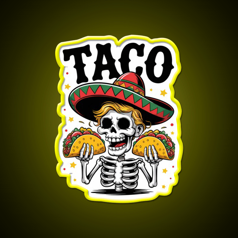 Trump Taco Led Neon Sign Mexican Food Sign Rgb Color - Custom LED neon sign front view