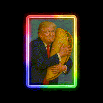 Trump Taco V2 Taco Led Neon Sign Mexican Food Sign Rgb Color - LED neon sign close-up detail