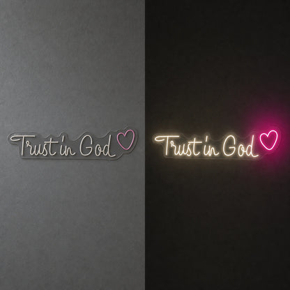 Trust LED Neon Sign day and night comparison