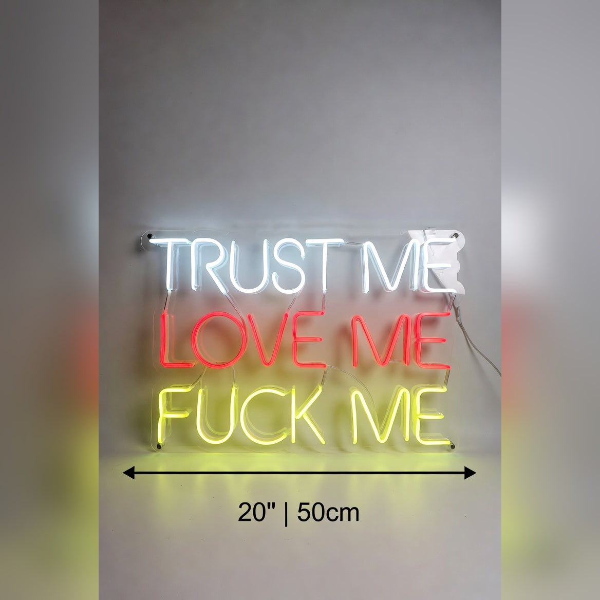 Trust Me Love Me Fuck Me LED Neon Sign - 04 Size Image