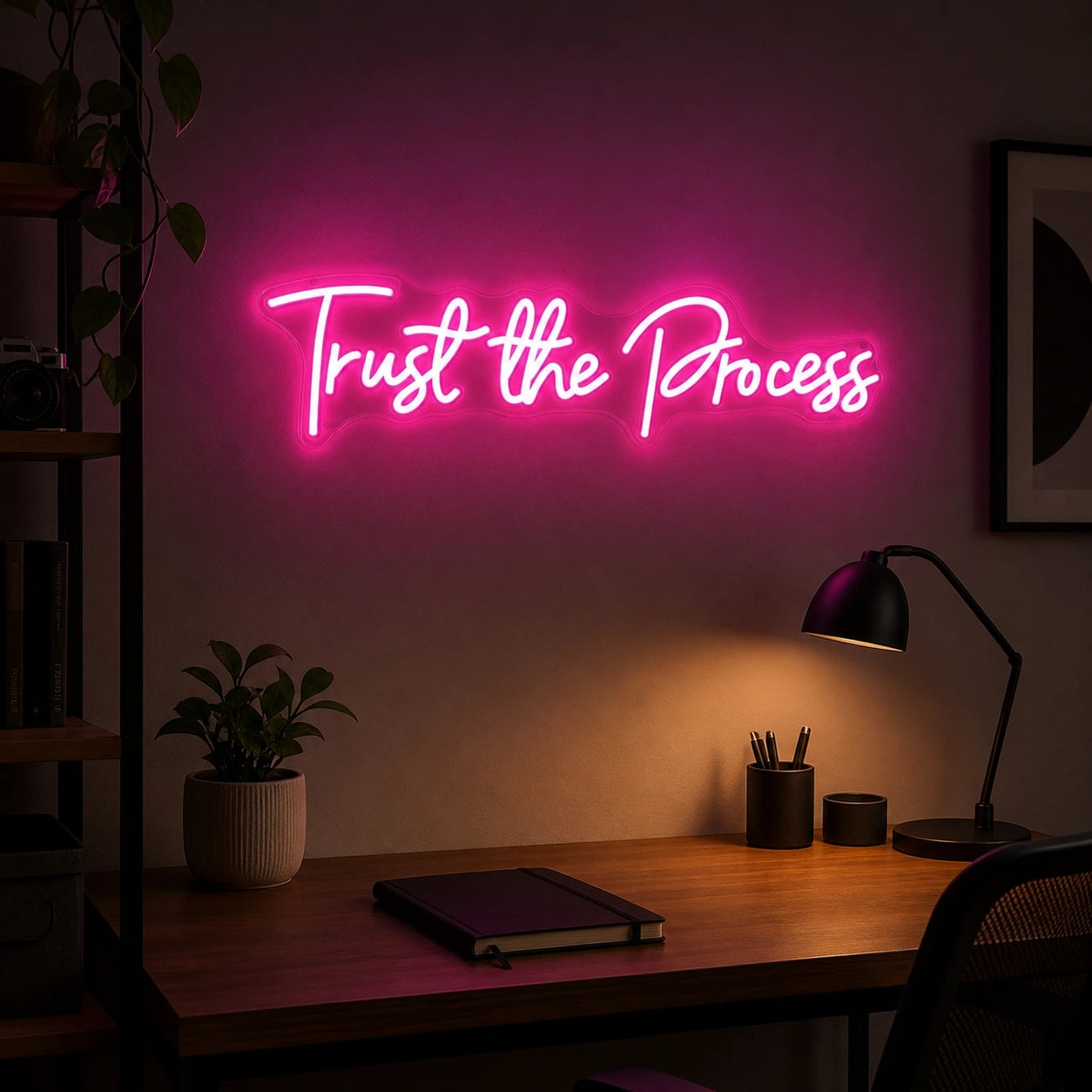 Trust The Process LED Neon Sign real lifestyle scene