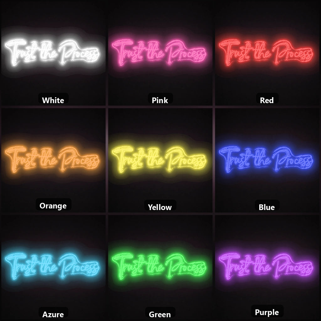 Trust The Process LED Neon Sign color grid