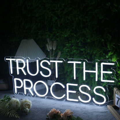 Trust The Process White Led Neon Sign | Shineneon