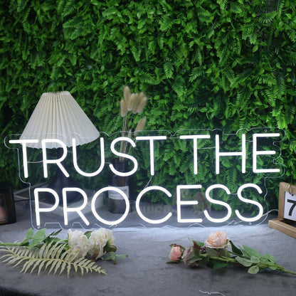 Trust The Process White Led Neon Sign | Shineneon