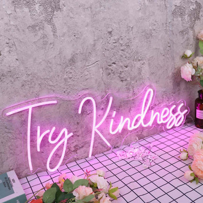 Try Kindness Purple Led Neon Sign - Shineneon