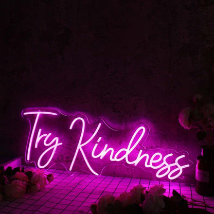 Try Kindness Purple Led Neon Sign - Shineneon