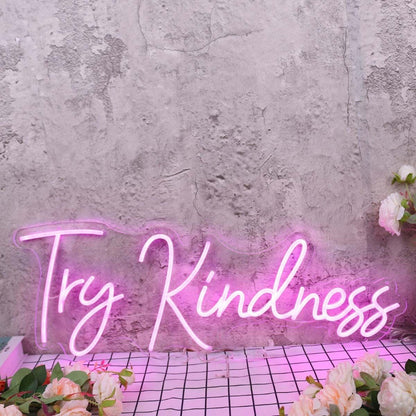 Try Kindness Purple Led Neon Sign - Shineneon