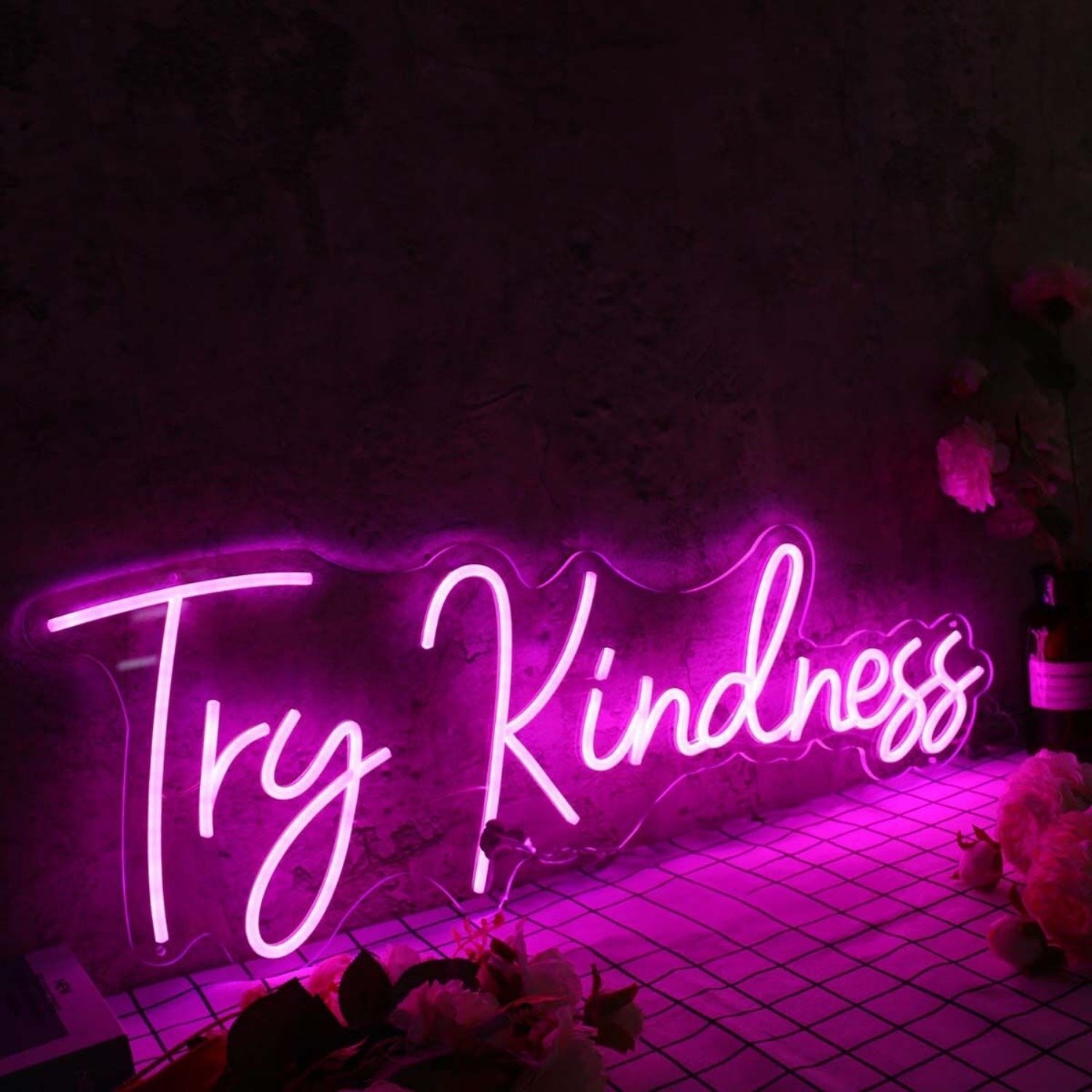 Try Kindness Purple Led Neon Sign - Shineneon
