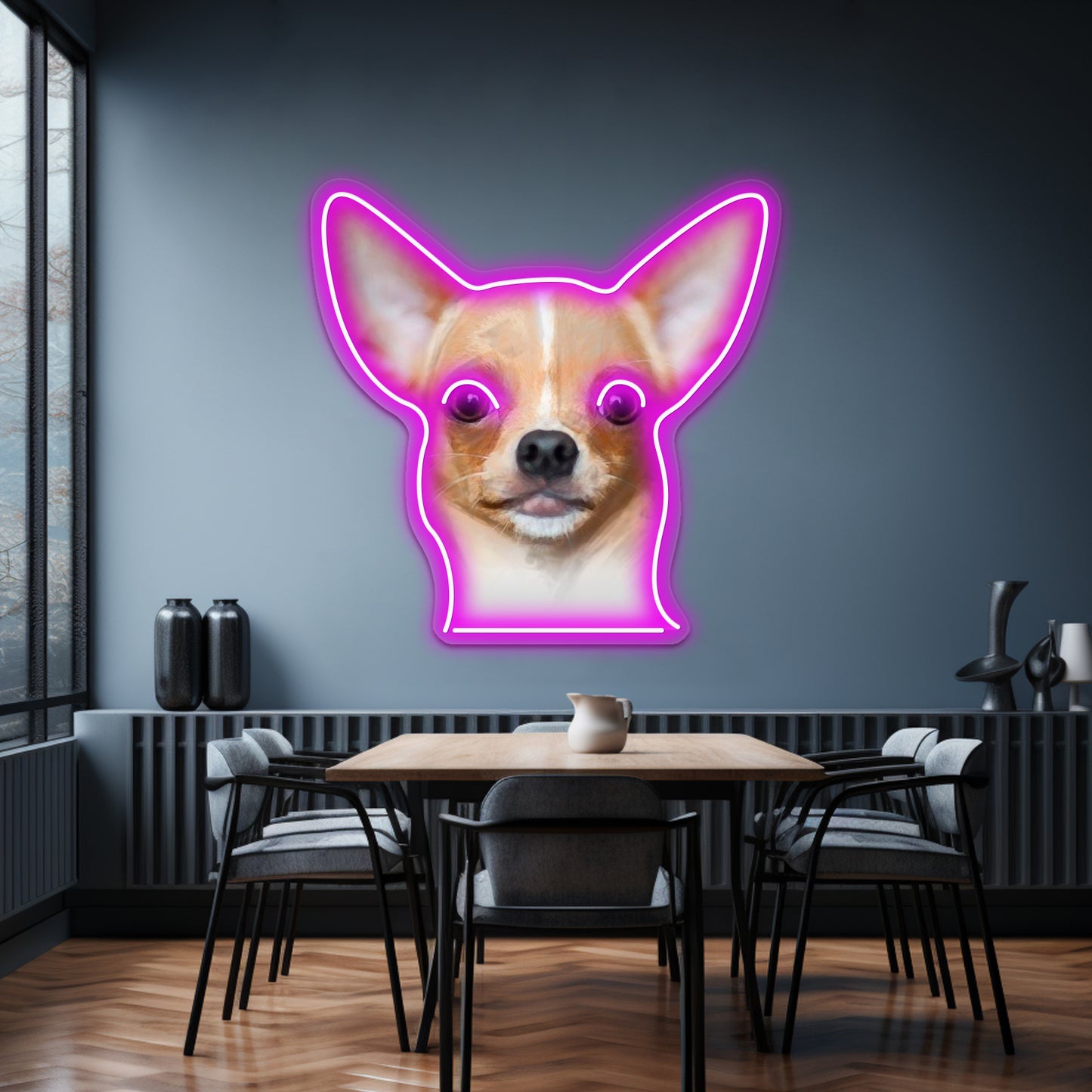 Tshirt Funny Dog Chiwawa Chihuahua Dog Wall Artwork Neon Signs