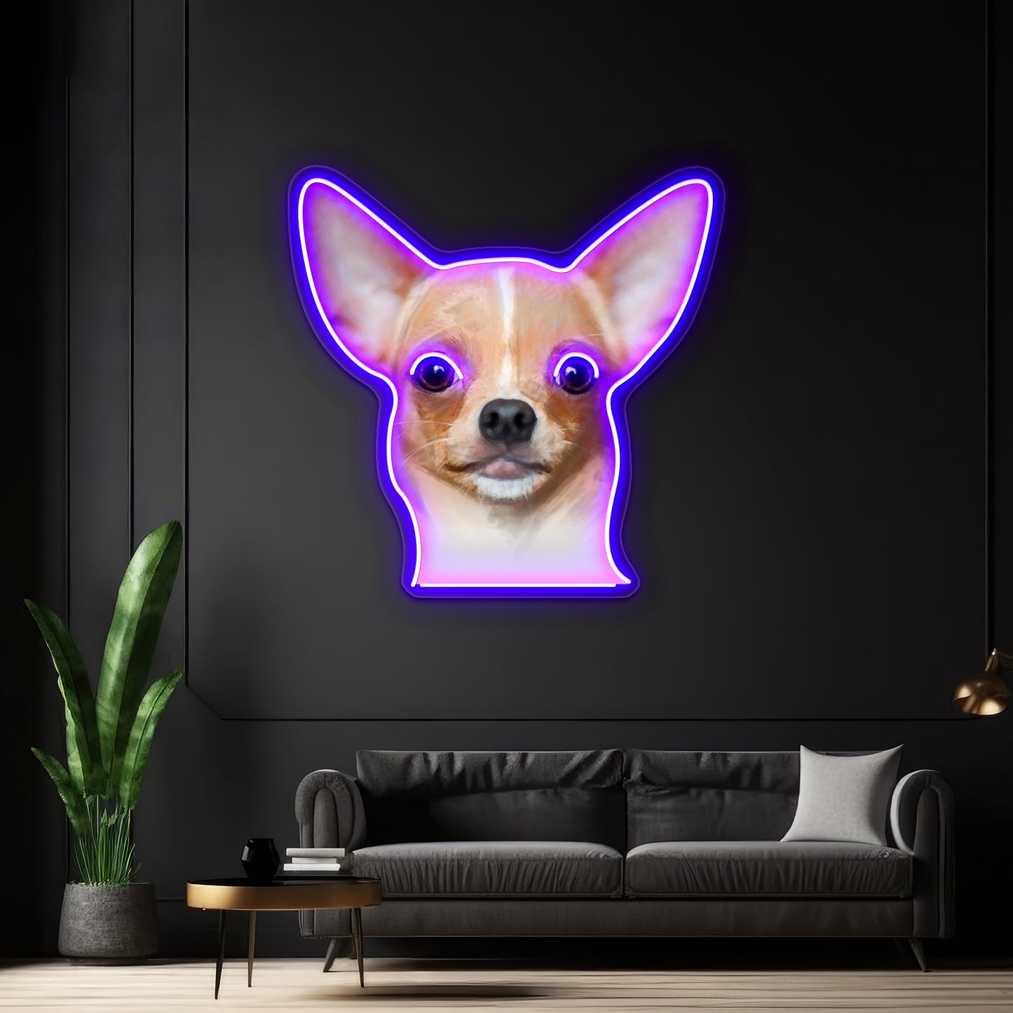 Tshirt Funny Dog Chiwawa Chihuahua Dog Wall Artwork Neon Signs