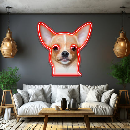 Tshirt Funny Dog Chiwawa Chihuahua Dog Wall Artwork Neon Signs