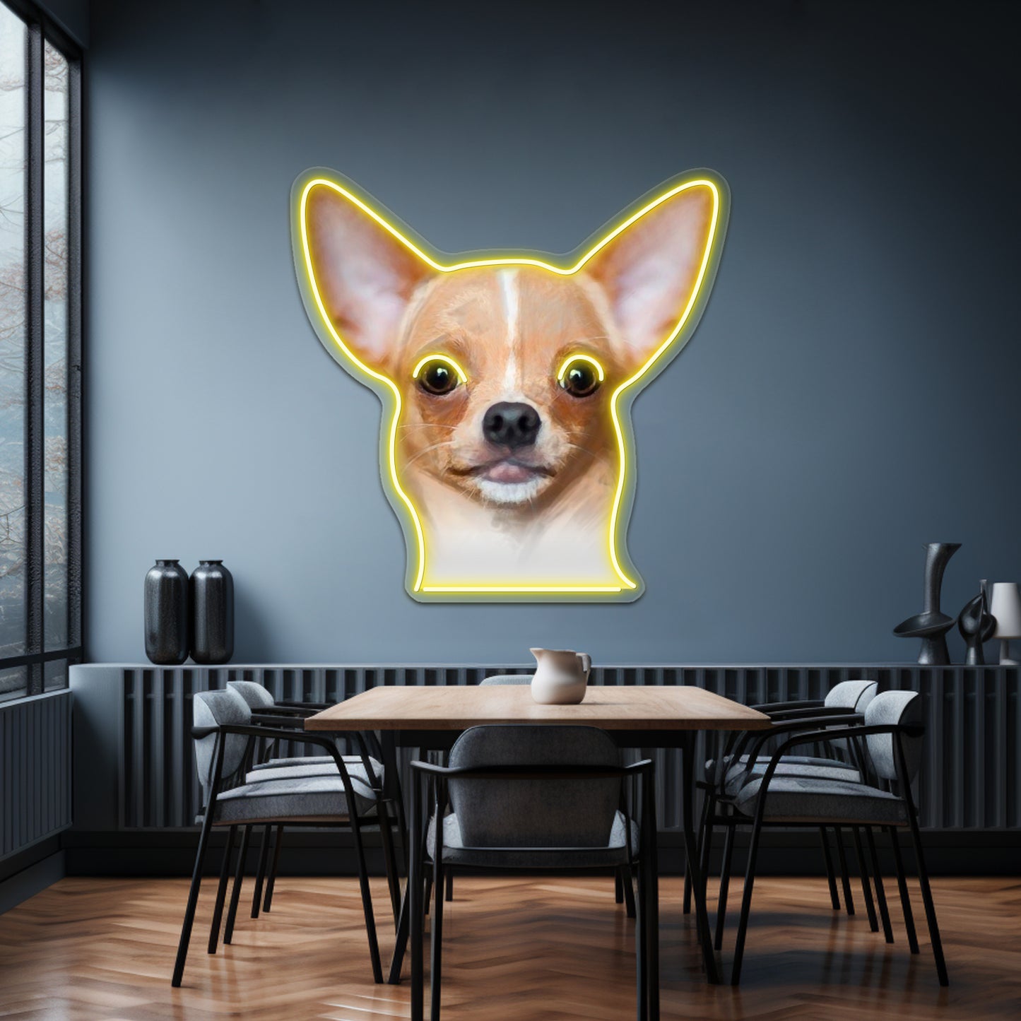 Tshirt Funny Dog Chiwawa Chihuahua Dog Wall Artwork Neon Signs