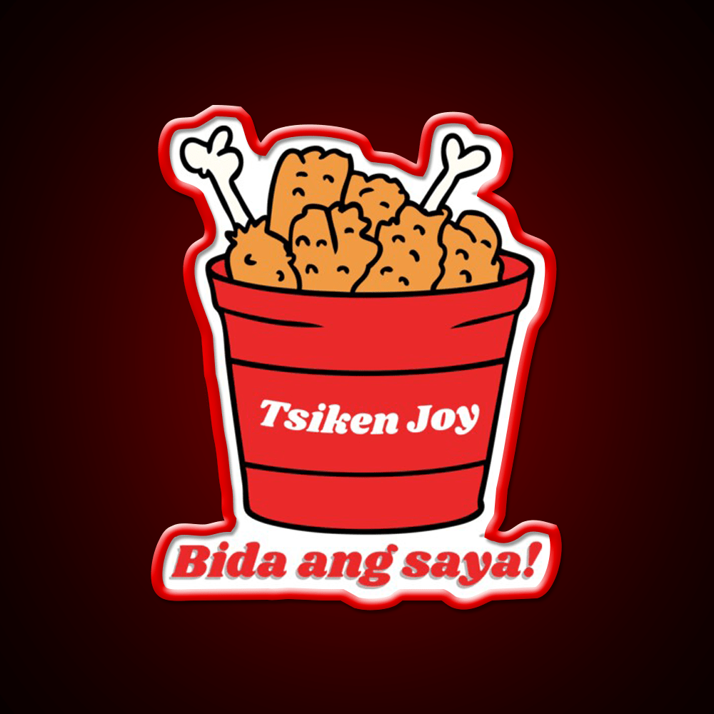 Tsiken Joy Bida Ang Saya Fast Food Led Neon Sign For Burger Place Rgb Color - Shineneon