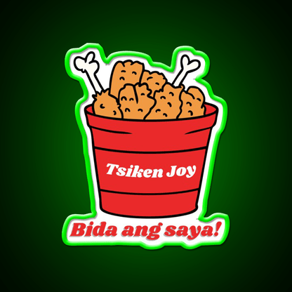 Tsiken Joy Bida Ang Saya Fast Food Led Neon Sign For Burger Place Rgb Color - Shineneon