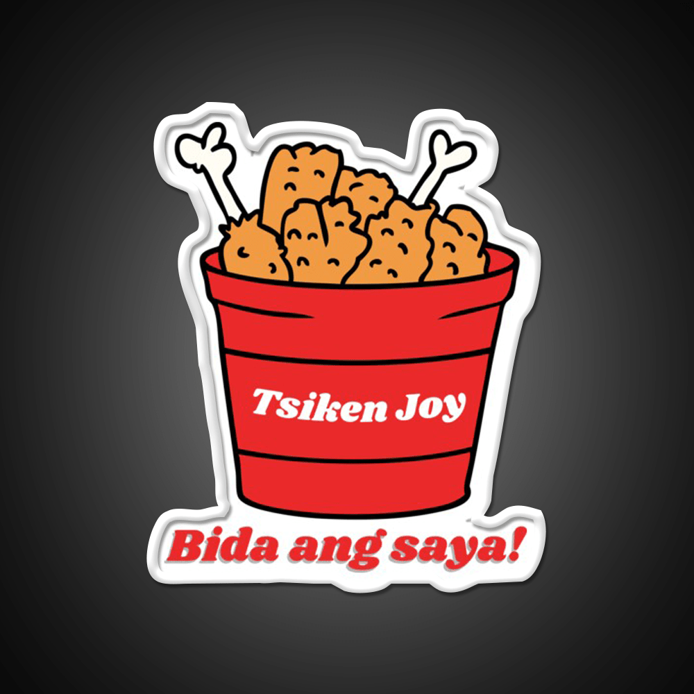 Tsiken Joy Bida Ang Saya Fast Food Led Neon Sign For Burger Place Rgb Color - Shineneon