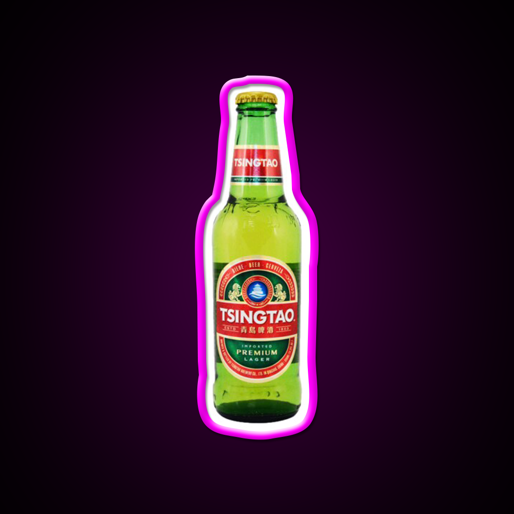 Tsingtao Beer Bar Decor Led Neon Sign Rgb Color - Neon sign mounted on wall in room