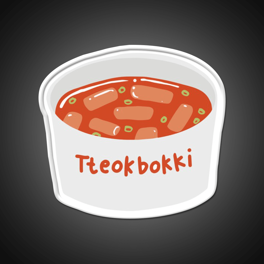 Tteokbokki Korean Spicy Rice Cakes Snack Food Led Neon Sign Rgb Color - Shineneon