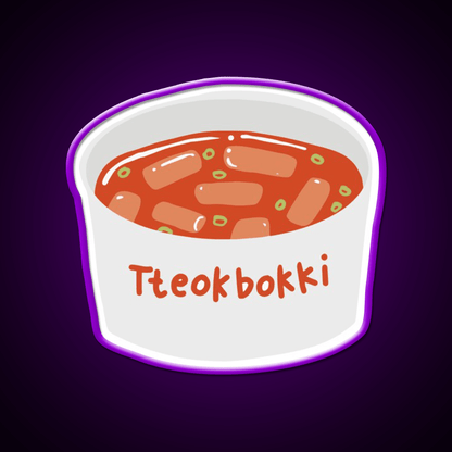 Tteokbokki Korean Spicy Rice Cakes Snack Food Led Neon Sign Rgb Color - Shineneon