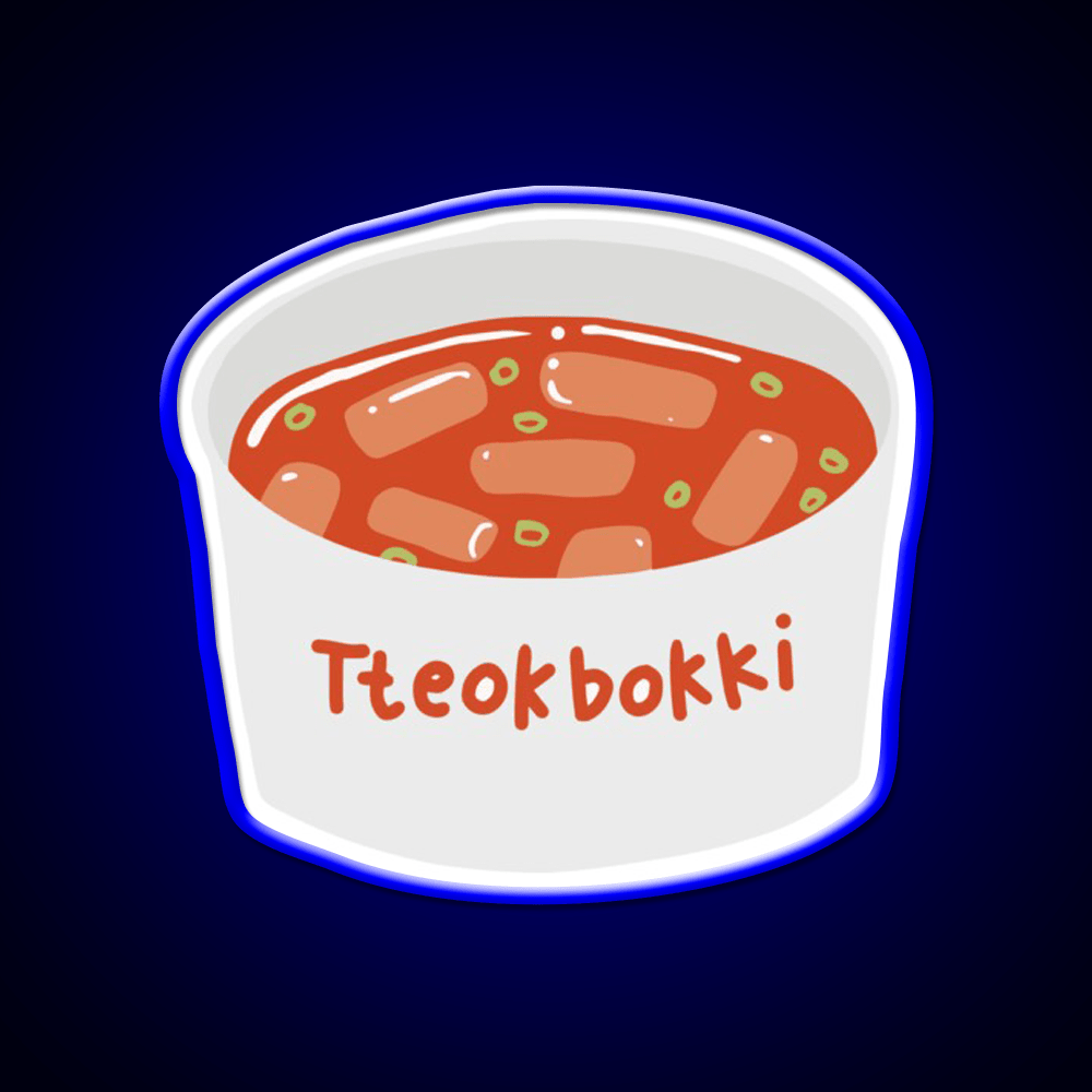 Tteokbokki Korean Spicy Rice Cakes Snack Food Led Neon Sign Rgb Color - Shineneon