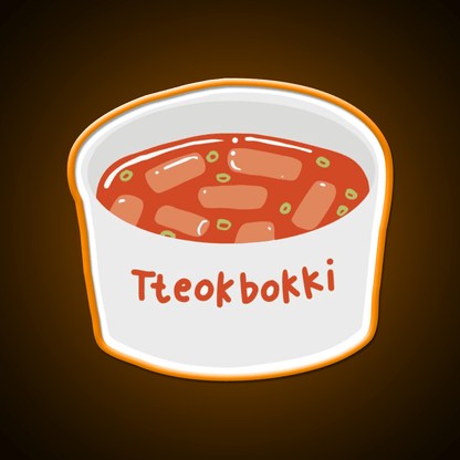 Tteokbokki Korean Spicy Rice Cakes Snack Food Led Neon Sign Rgb Color - Shineneon