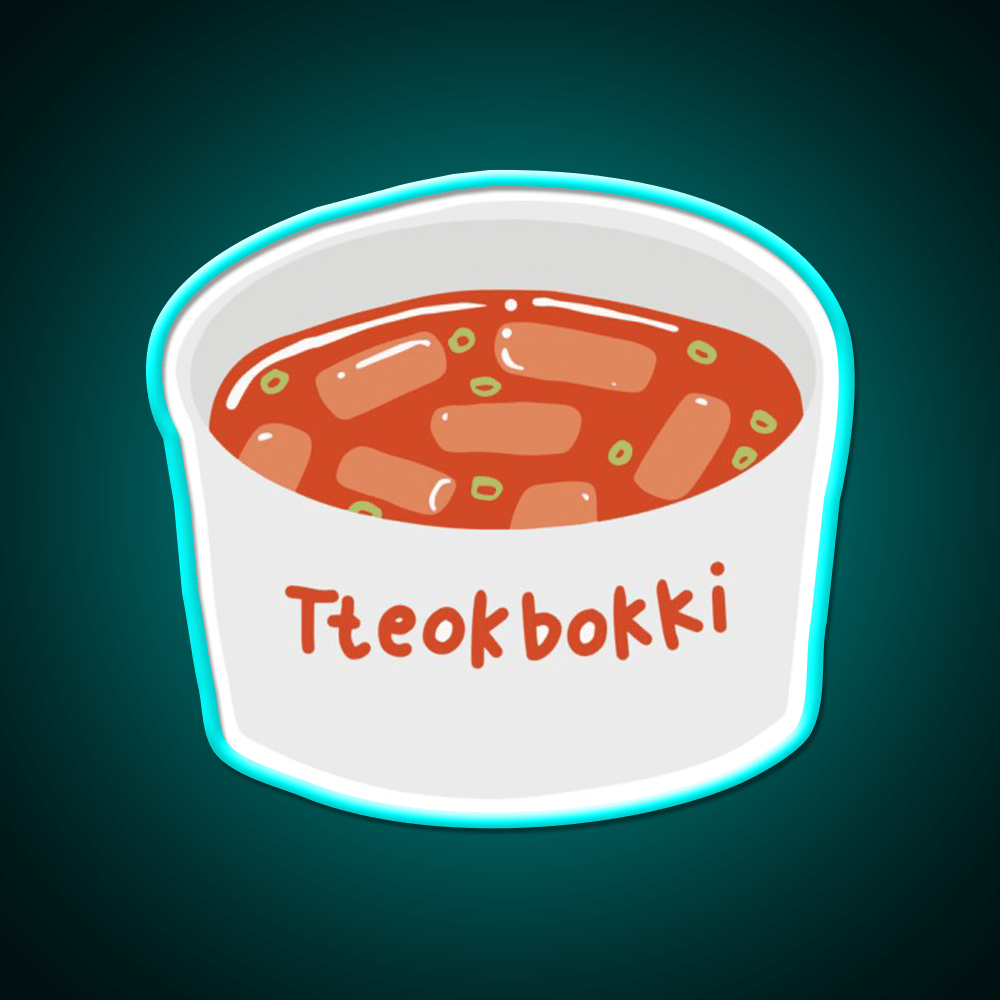 Tteokbokki Korean Spicy Rice Cakes Snack Food Led Neon Sign Rgb Color - Shineneon