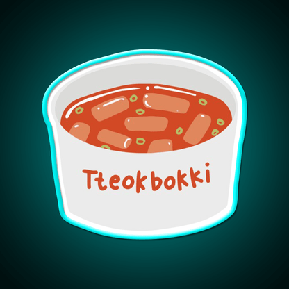 Tteokbokki Korean Spicy Rice Cakes Snack Food Led Neon Sign Rgb Color - Shineneon