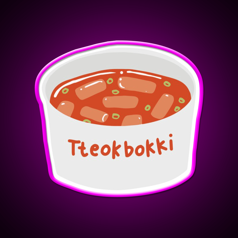 Tteokbokki Korean Spicy Rice Cakes Snack Food Led Neon Sign Rgb Color - Shineneon