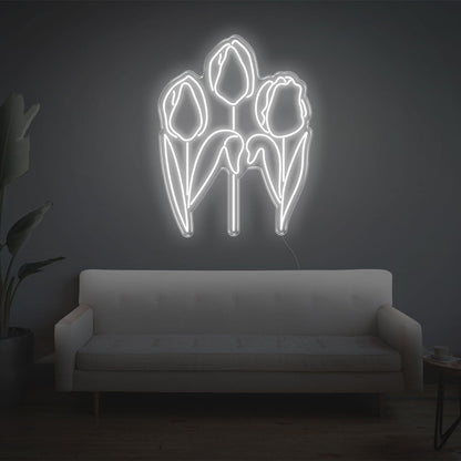 Tulip Trio Bright Green Led Neon Sign For Modern Indoor Wall Decor | Shineneon
