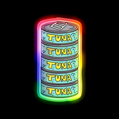 Tuna Cans Gym Fitness Led Neon Sign Rgb Color - LED neon sign close-up detail