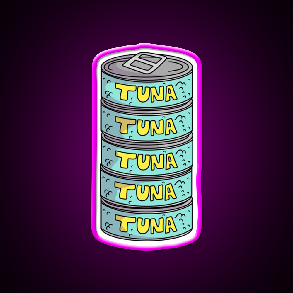 Tuna Cans Gym Fitness Led Neon Sign Rgb Color - Neon sign mounted on wall in room