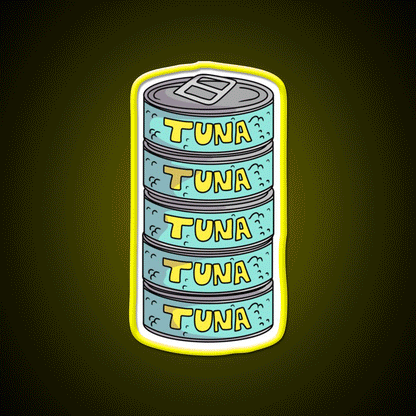 Tuna Cans Gym Fitness Led Neon Sign Rgb Color - Custom LED neon sign front view