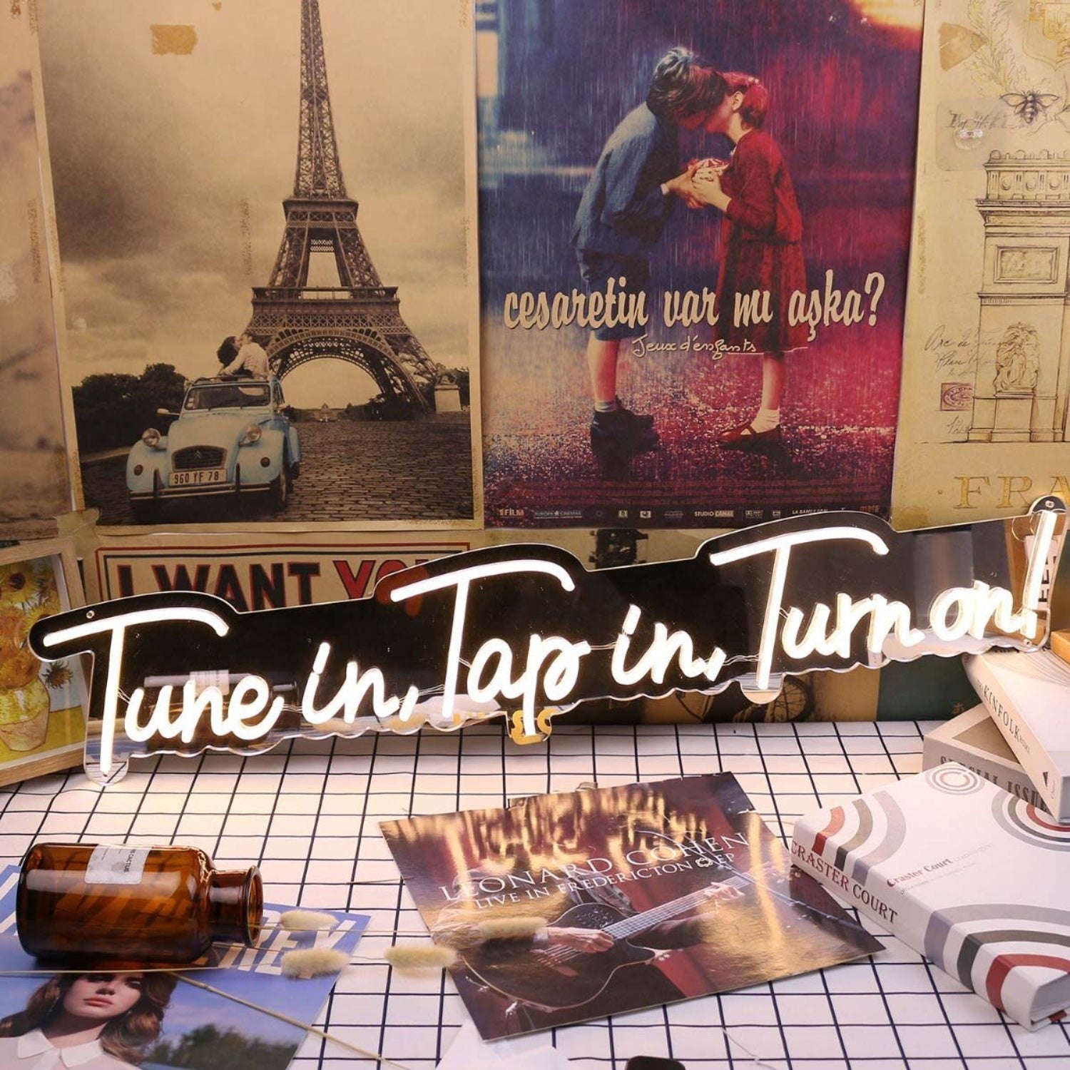 Tune In Tap In Turn On Yellow Led Neon Sign - Shineneon