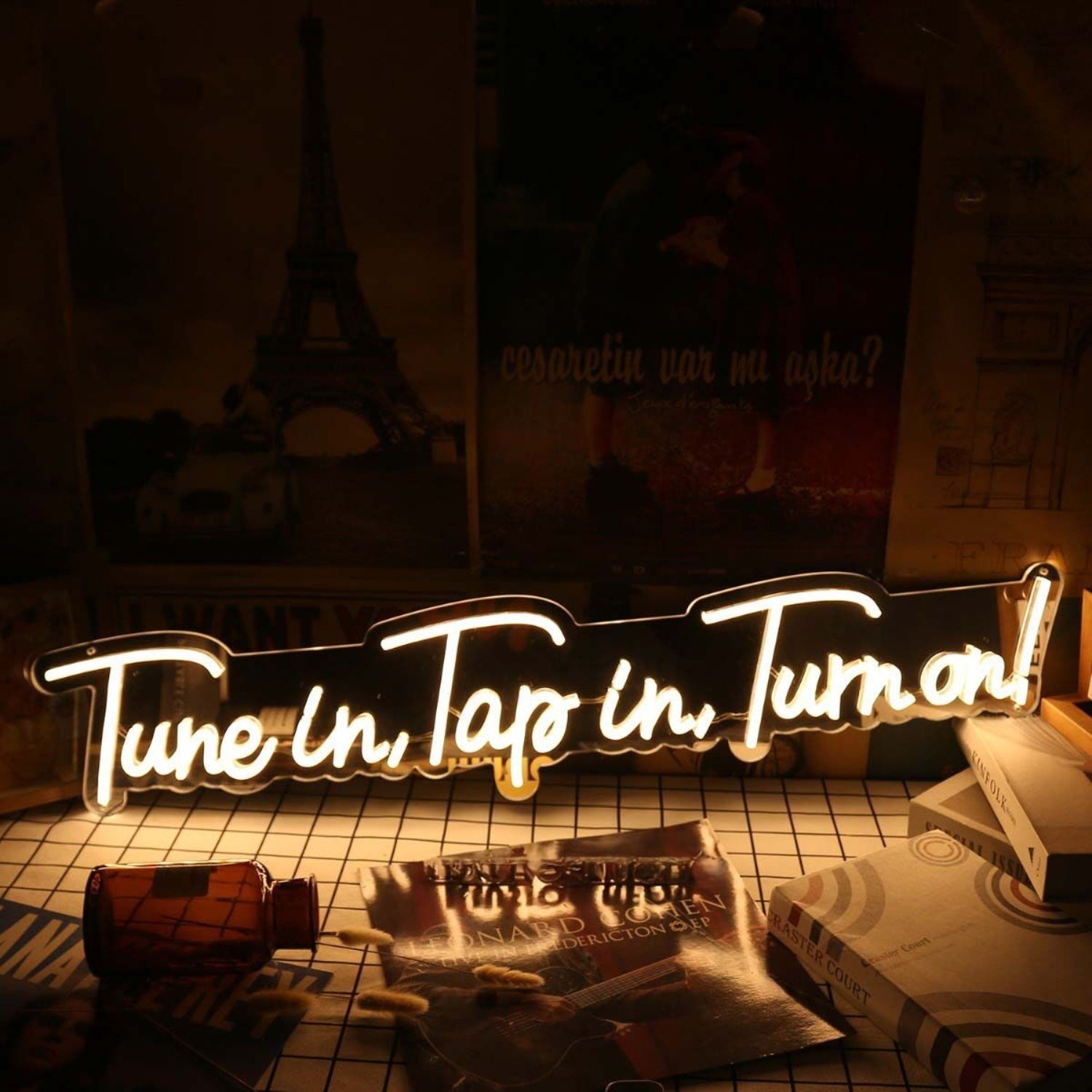 Tune In Tap In Turn On Yellow Led Neon Sign - Shineneon